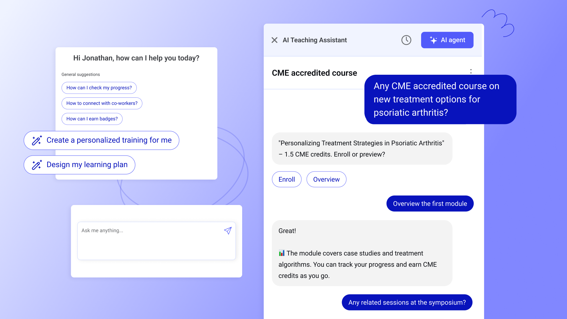 An AI chatbot ensures conversational continuity between multiple platforms integrated with a headless LIP.