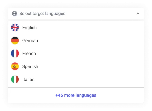 50 languages supported